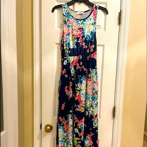Lilly Posh Boutique Blue Flowered Full Length Sundress